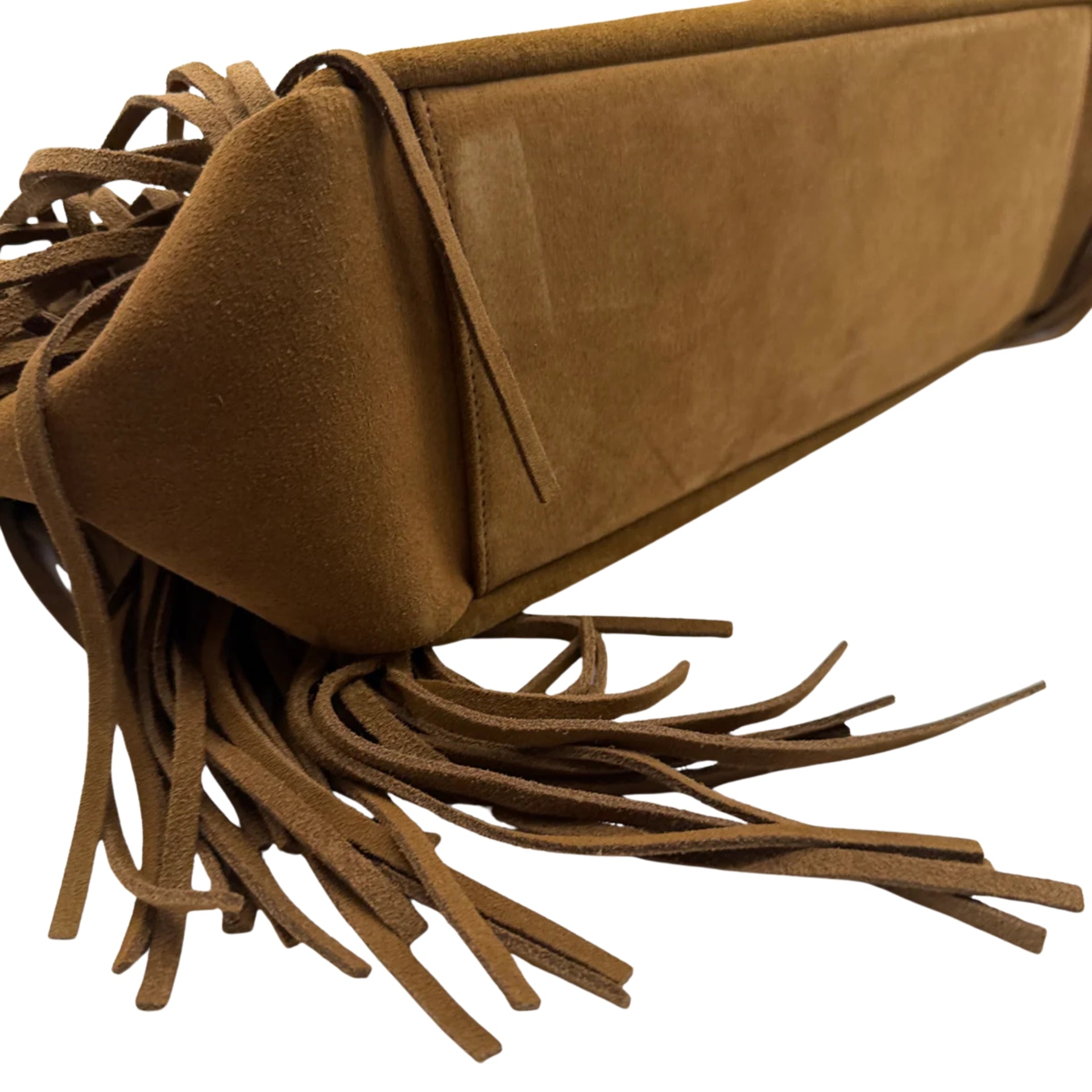 Saint Laurent Monogram Fringe Suede Chain-strap Shopping Tote Bag