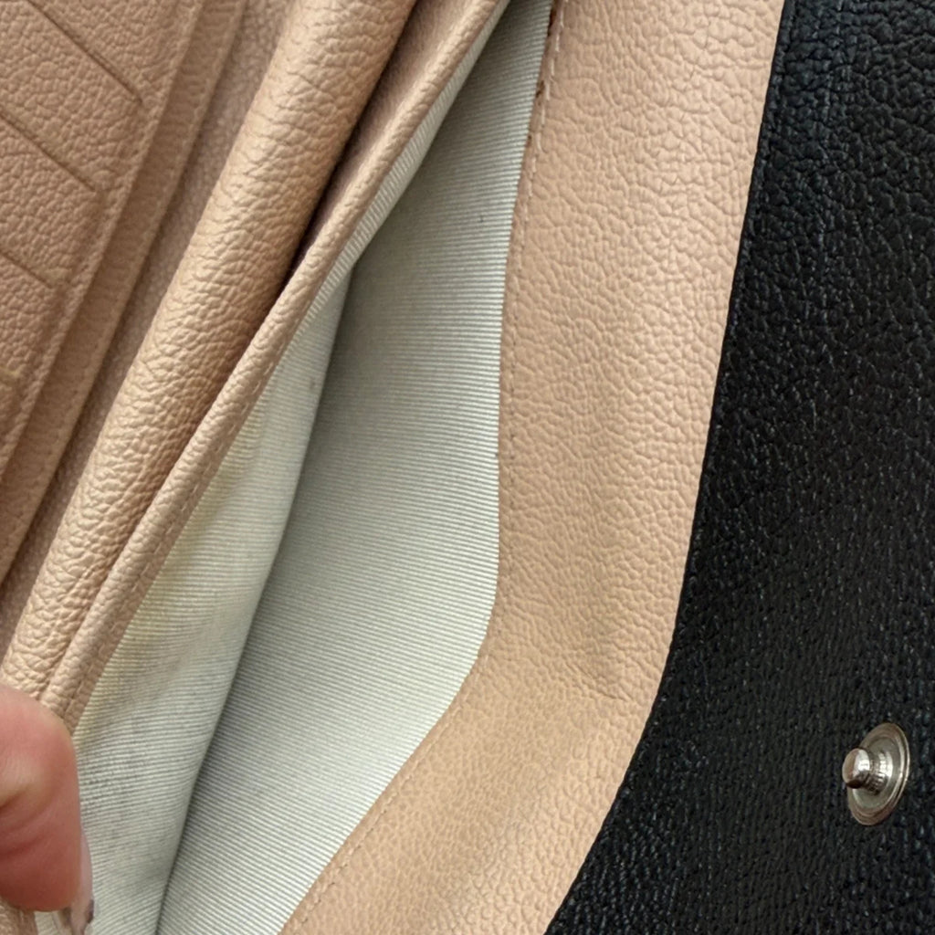 Chanel Bicolor Leather Tri-fold Long Wallet on Chain