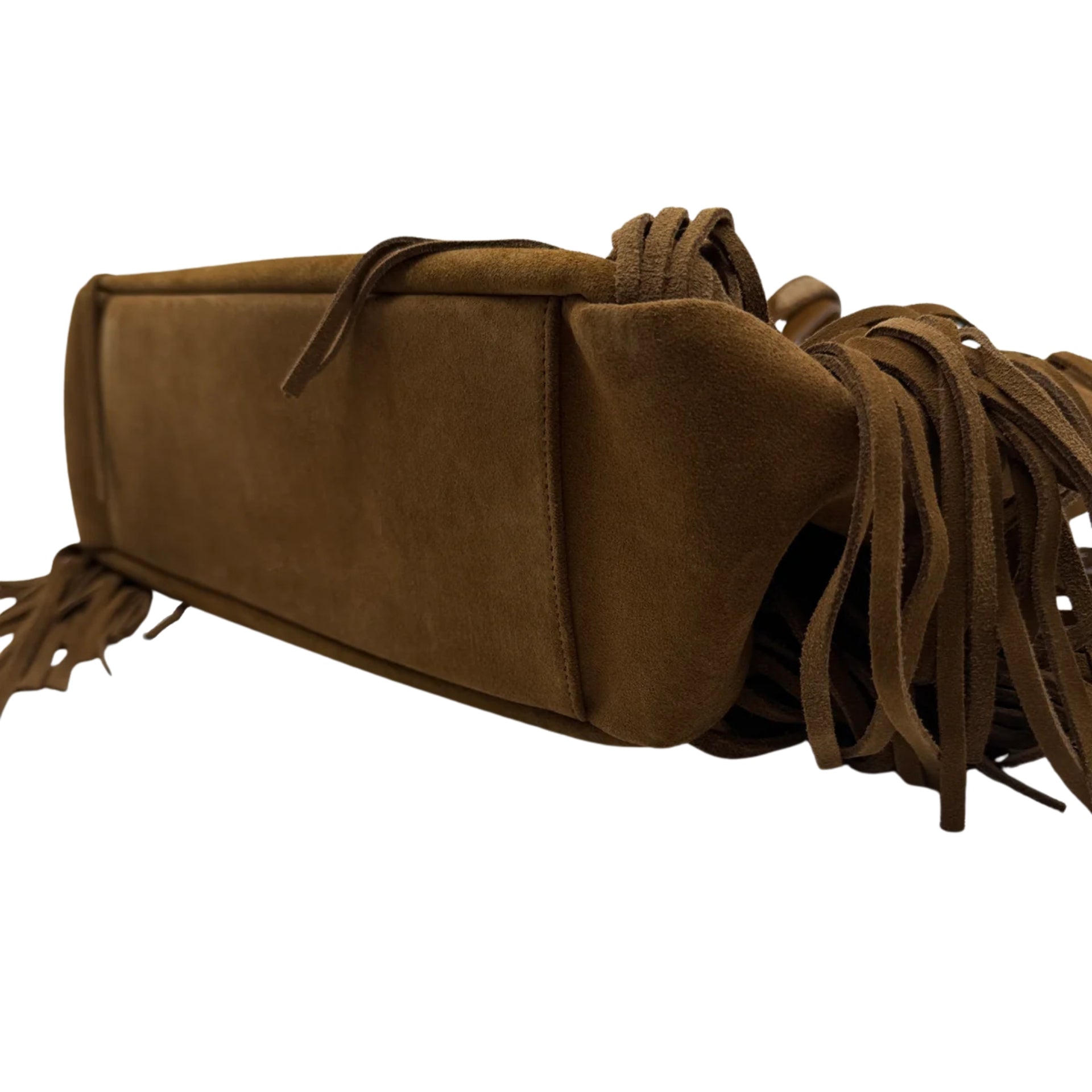 Saint Laurent Monogram Fringe Suede Chain-strap Shopping Tote Bag