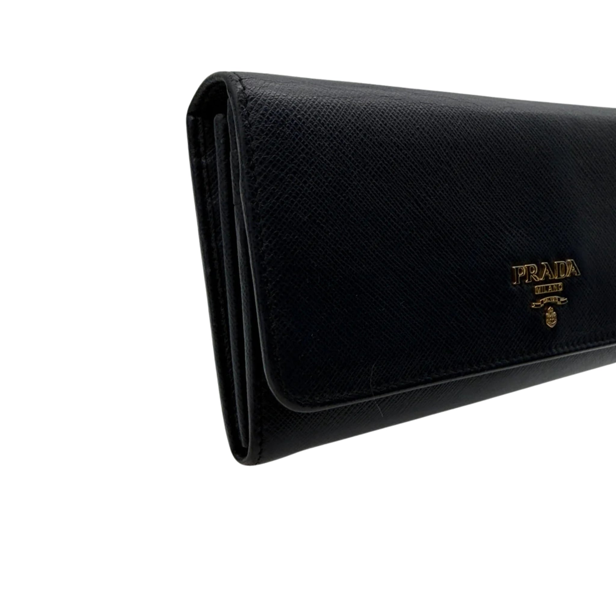 Prada Saffiano Lux Leather Continental Flap Wallet on a Chain