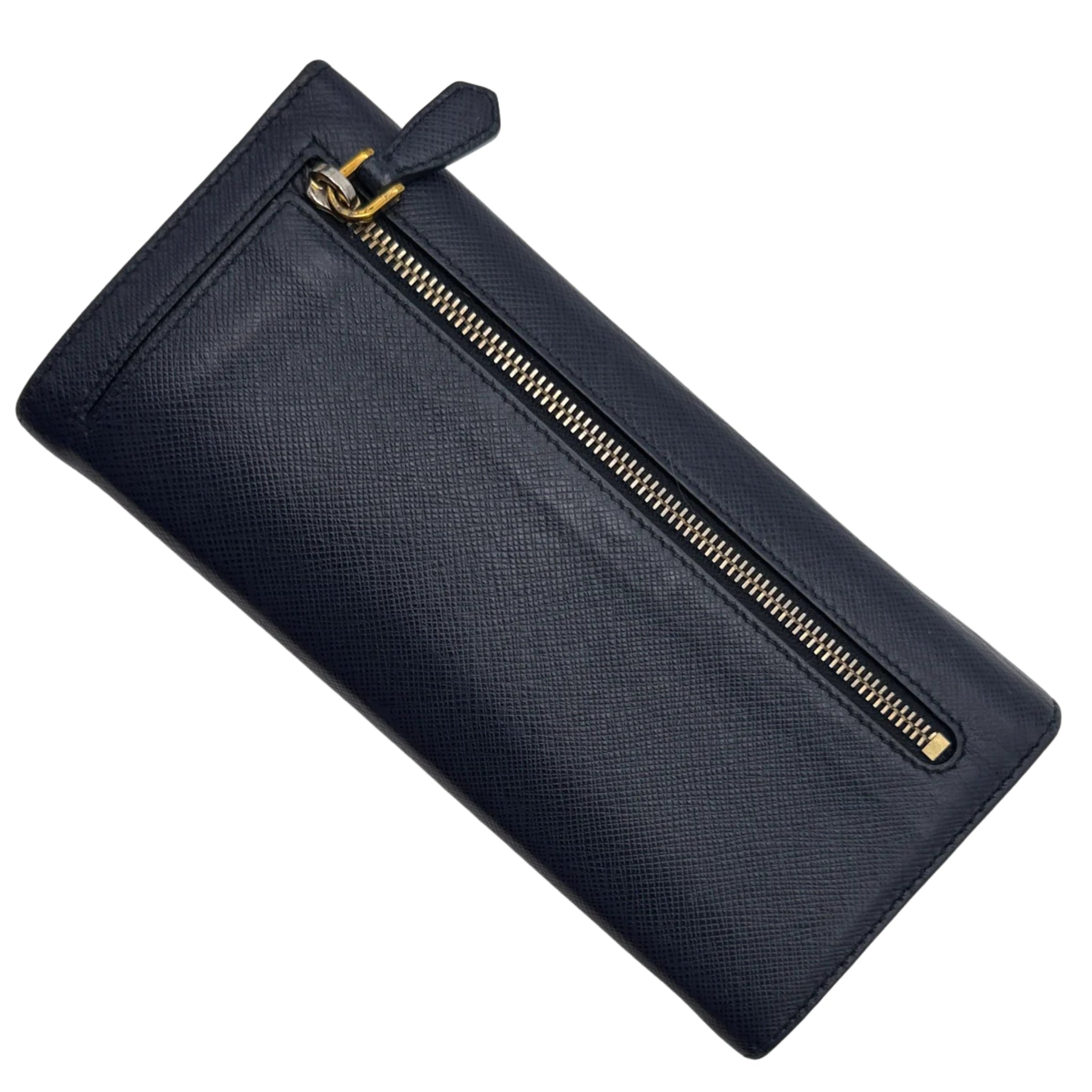 Prada Saffiano Lux Leather Continental Flap Wallet on a Chain