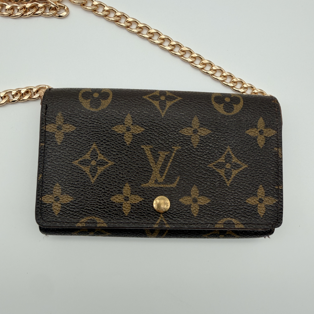 Louis Vuitton Monogram Porte-Monnaie Tresor Wallet on Chain