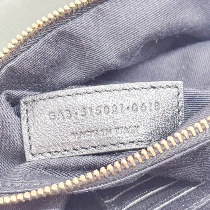Saint Laurent Jamie Lambskin and Green Suede Medium Chain Shoulder Bag