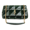 Saint Laurent Jamie Lambskin and Green Suede Medium Chain Shoulder Bag