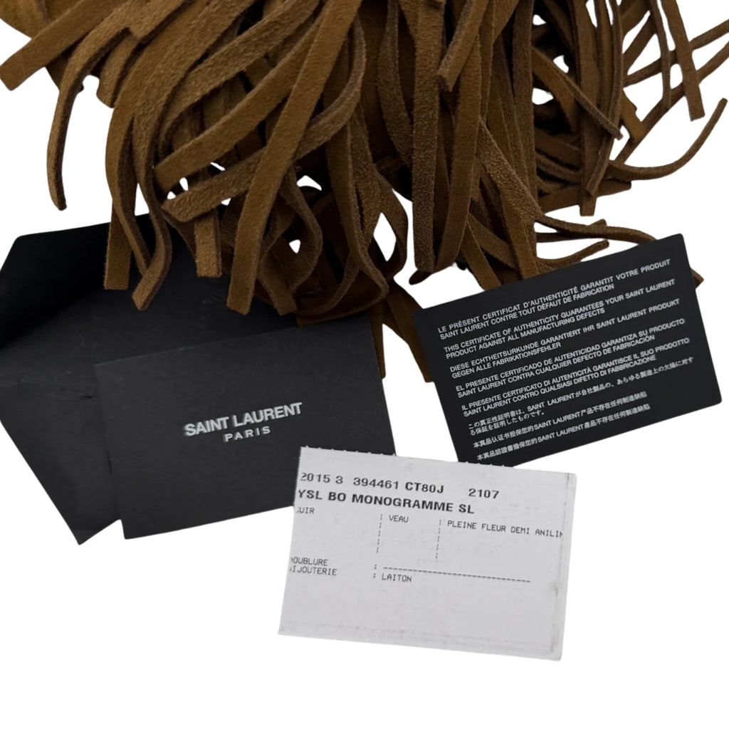 Saint Laurent Monogram Fringe Suede Chain-strap Shopping Tote Bag