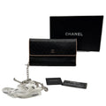 Chanel Bicolor Leather Tri-fold Long Wallet on Chain