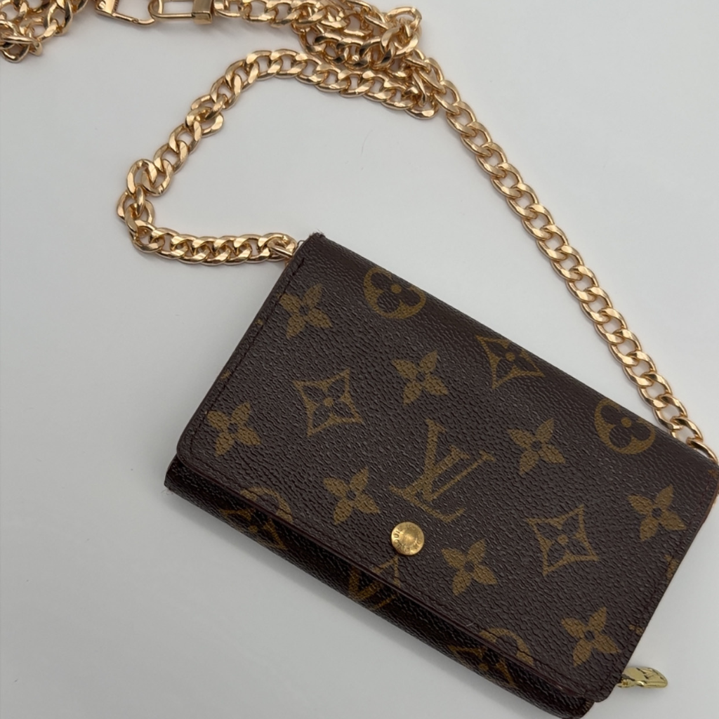 Louis Vuitton Monogram Porte-Monnaie Tresor Wallet on Chain