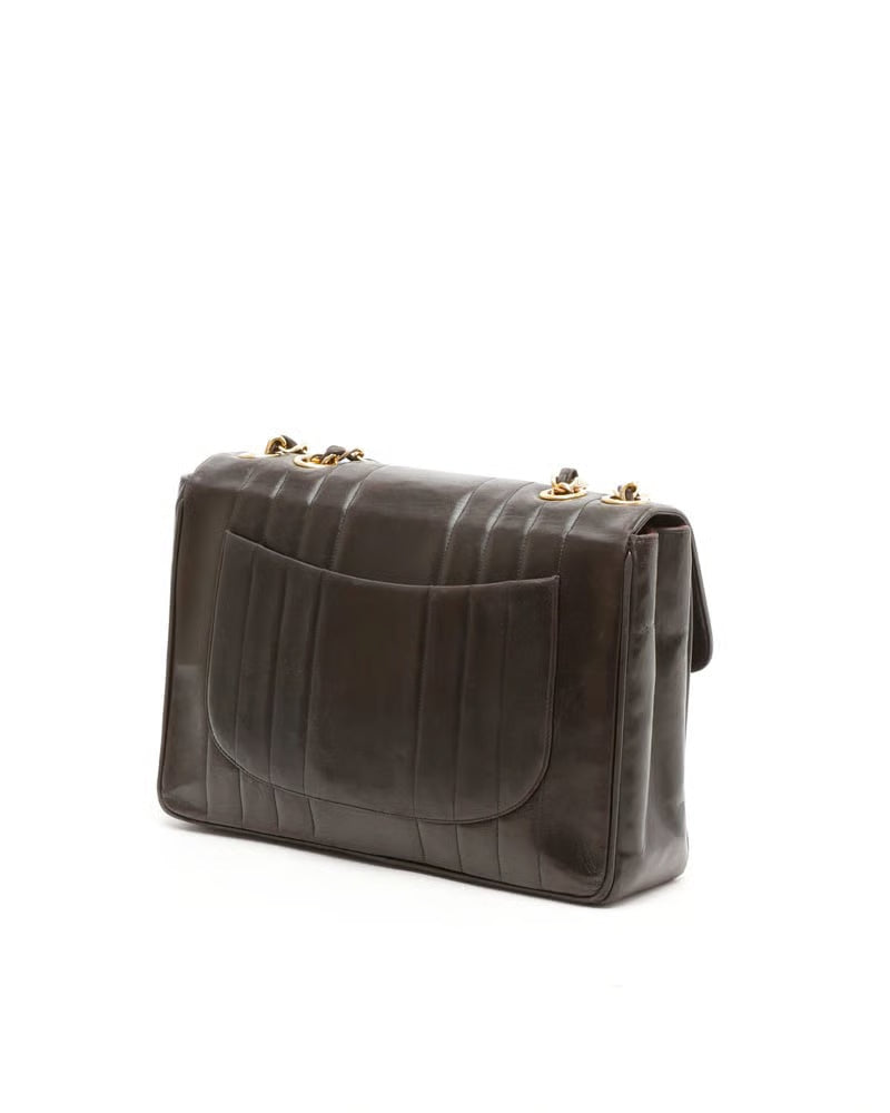 Chanel Lambskin Jumbo Vertical Quilted Single Flap Bag