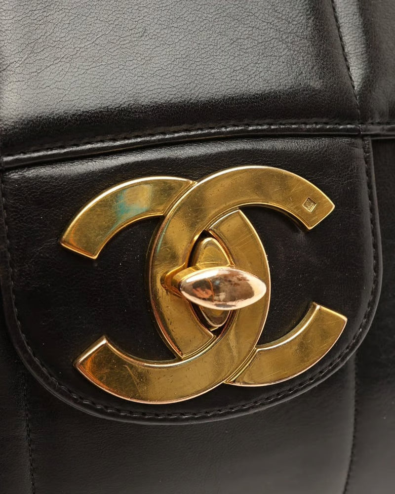 Chanel Lambskin Jumbo Vertical Quilted Single Flap Bag