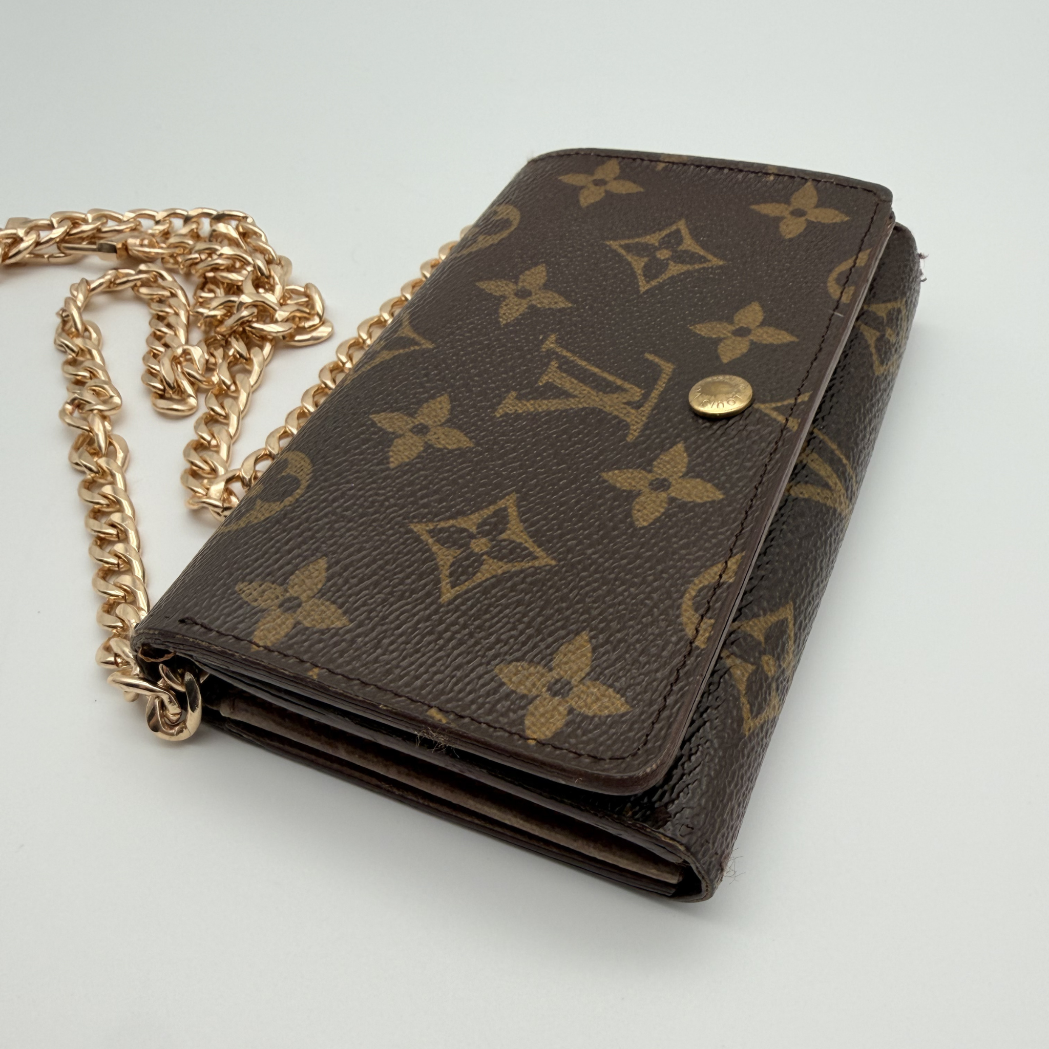 Louis Vuitton Monogram Porte-Monnaie Tresor Wallet on Chain