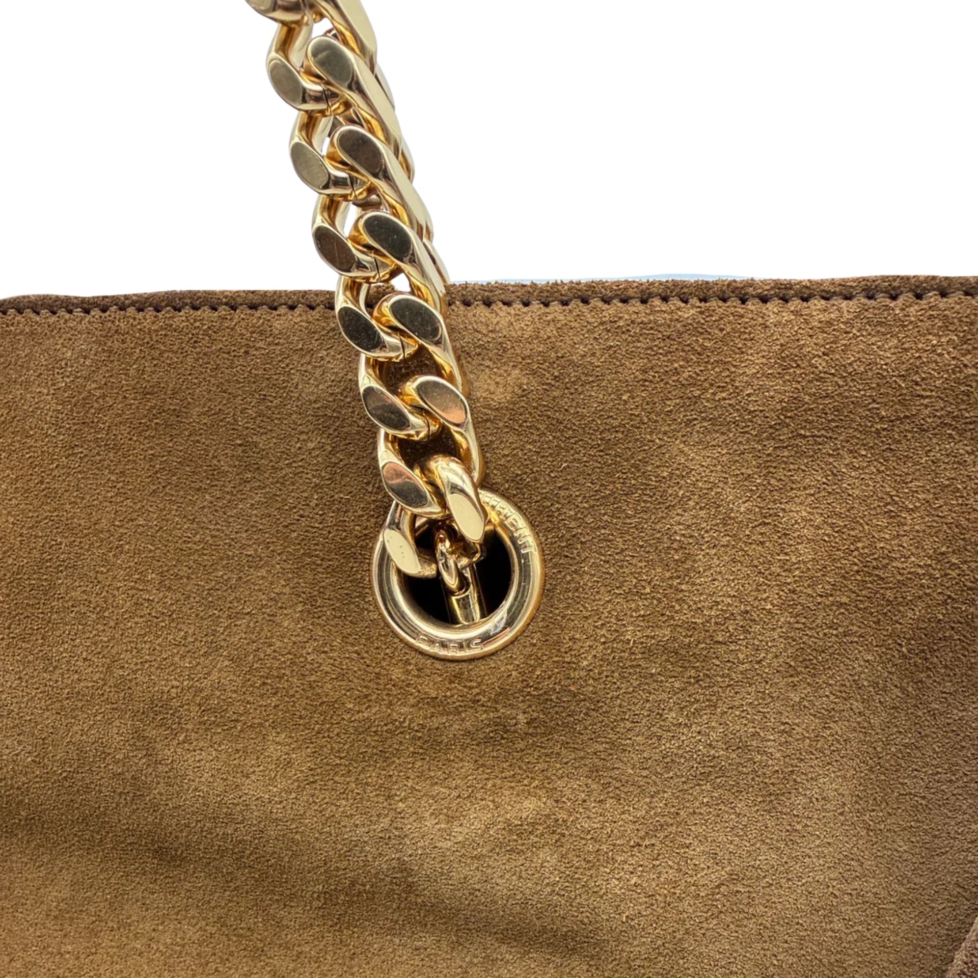 Saint Laurent Monogram Fringe Suede Chain-strap Shopping Tote Bag