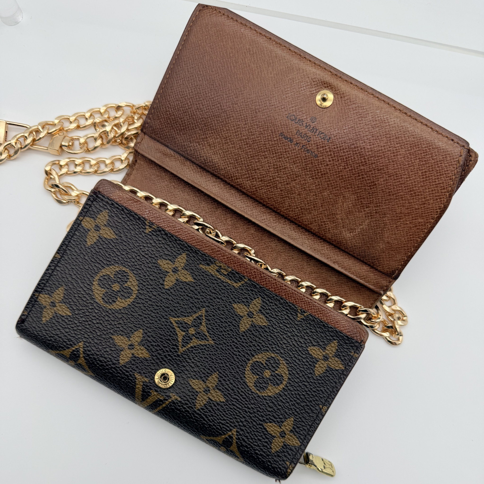 Louis Vuitton Monogram Porte-Monnaie Tresor Wallet on Chain