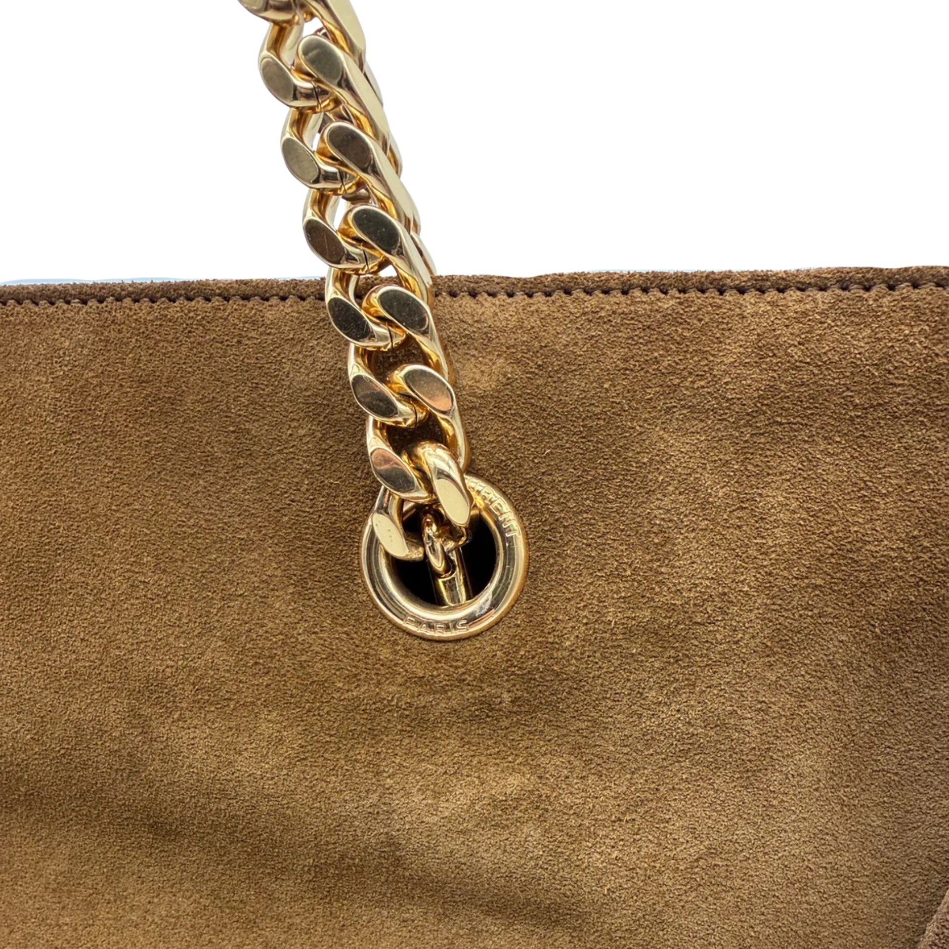 Saint Laurent Monogram Fringe Suede Chain-strap Shopping Tote Bag