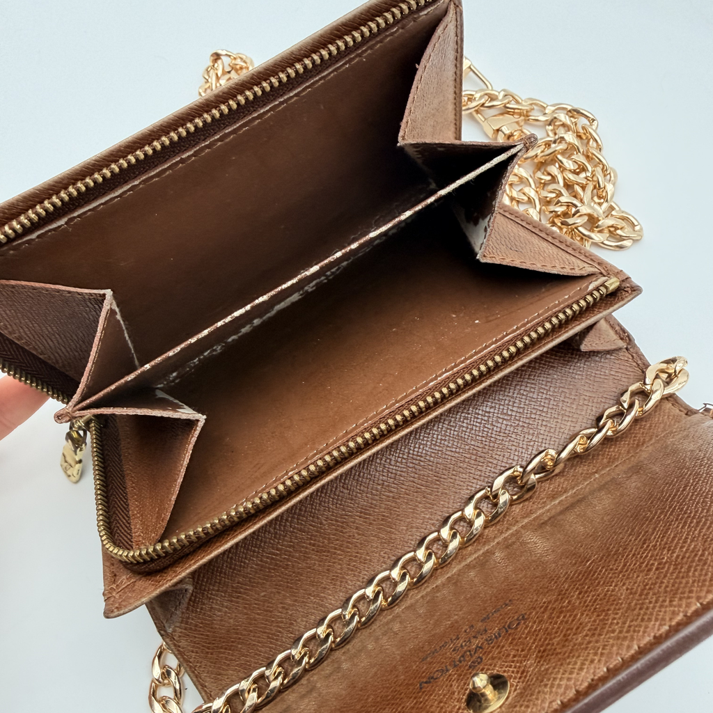 Louis Vuitton Monogram Porte-Monnaie Tresor Wallet on Chain