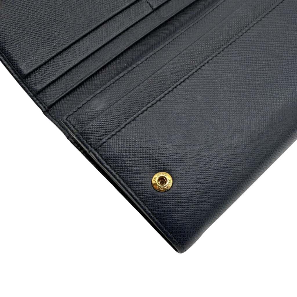 Prada Saffiano Lux Leather Continental Flap Wallet on a Chain