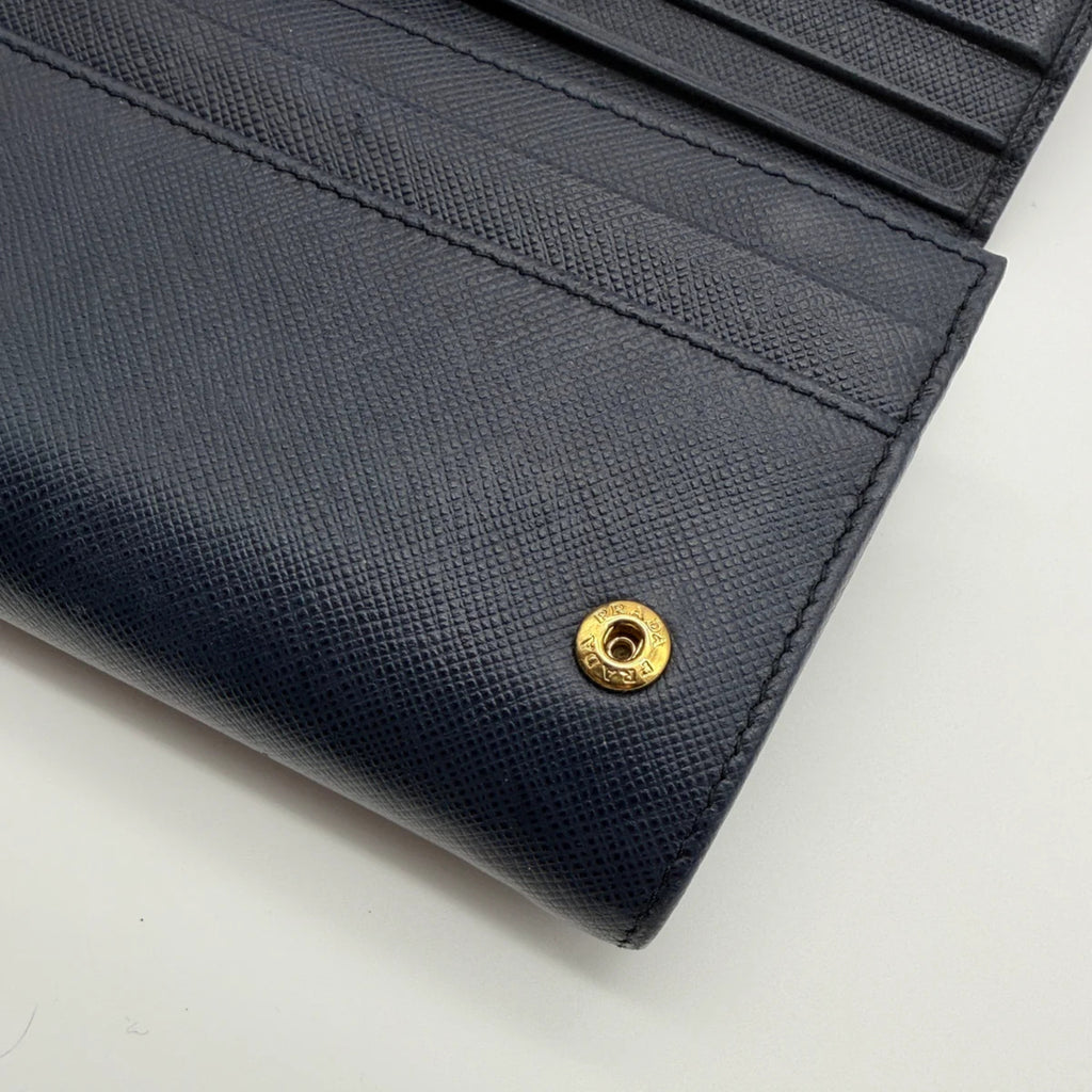 Prada Saffiano Lux Leather Continental Flap Wallet on a Chain