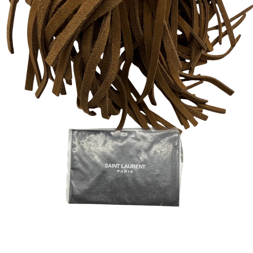 Saint Laurent Monogram Fringe Suede Chain-strap Shopping Tote Bag