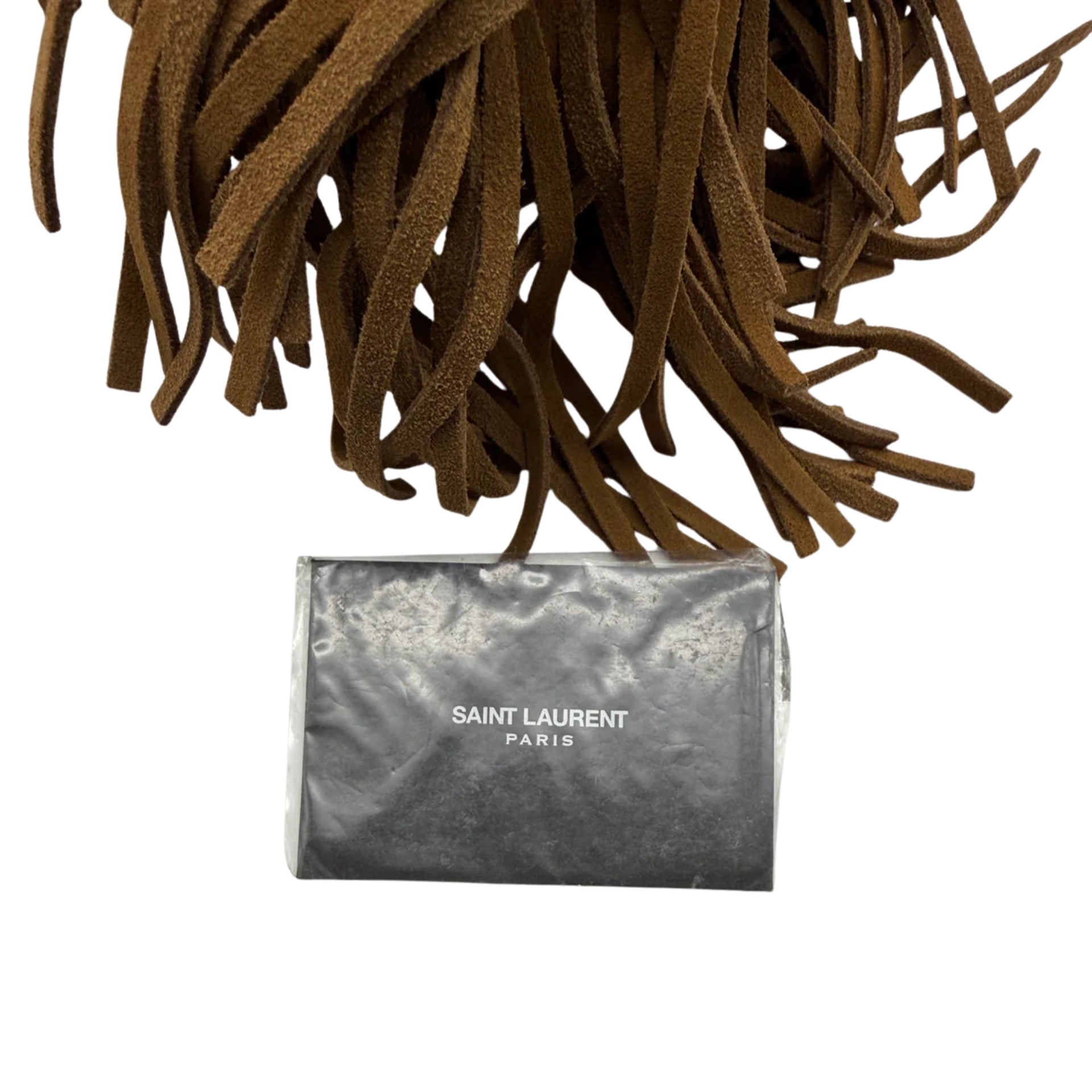 Saint Laurent Monogram Fringe Suede Chain-strap Shopping Tote Bag