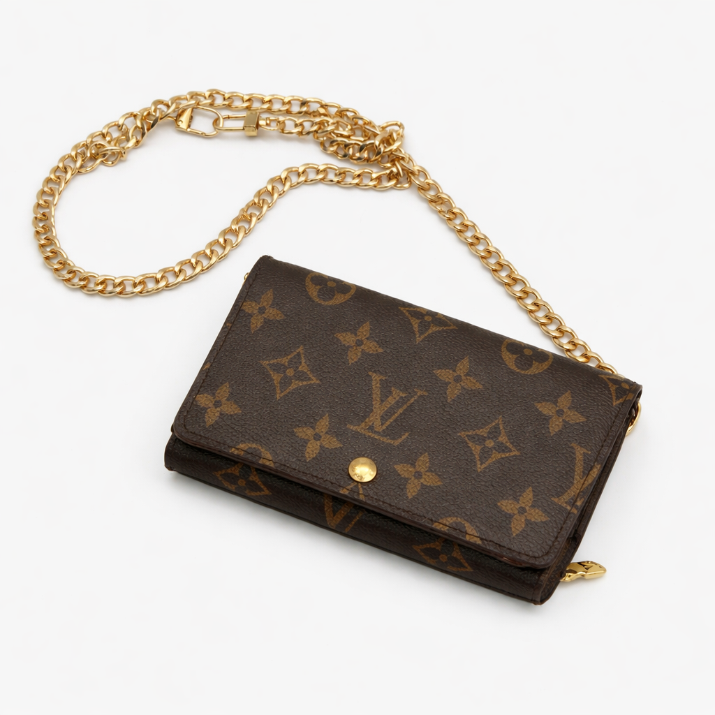 Louis Vuitton Monogram Porte-Monnaie Tresor Wallet on Chain