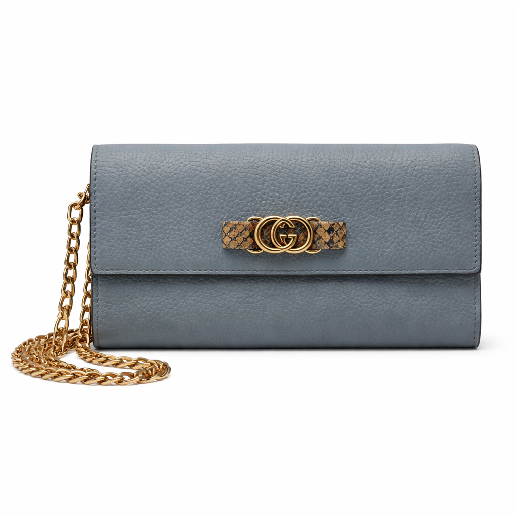 Gucci Interlocking GG Continental Python Emblem Wallet