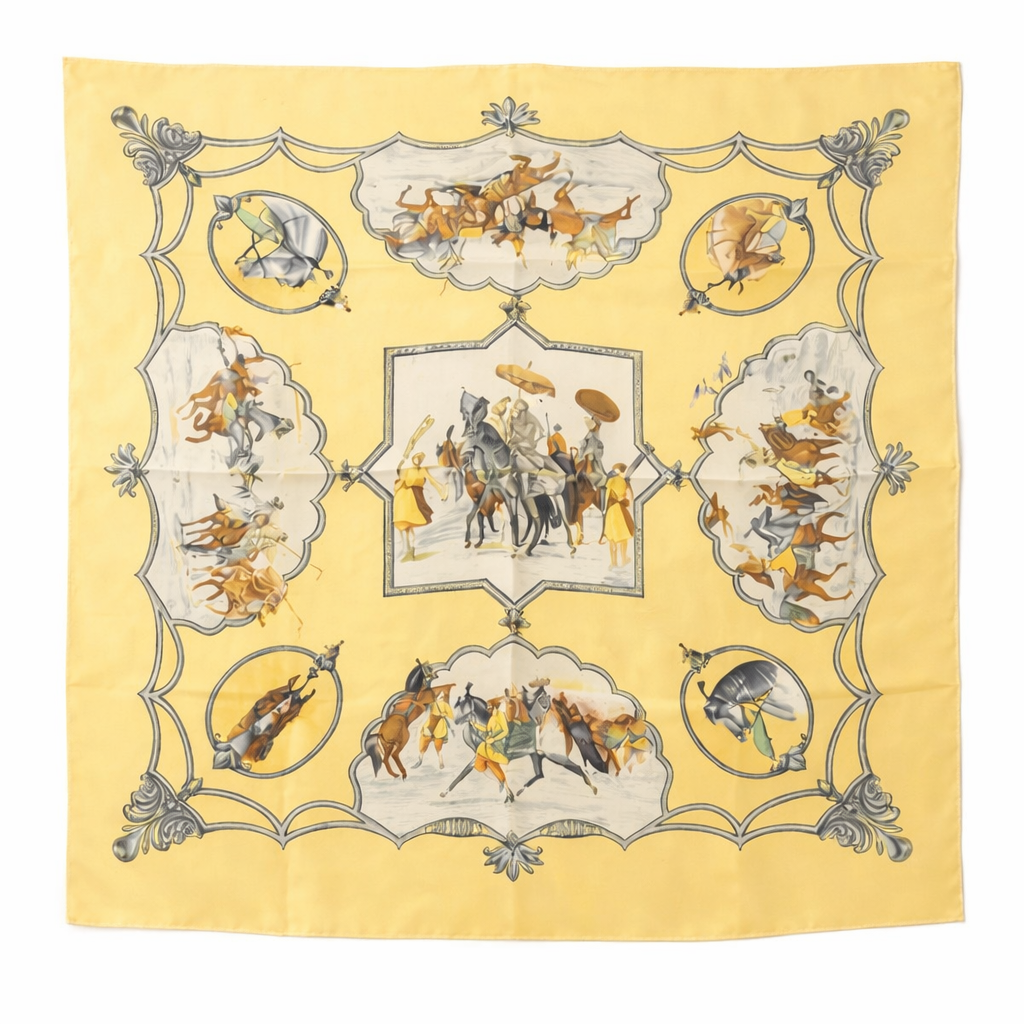 Hermès Les Chevaux des Moghols Silk Scarf