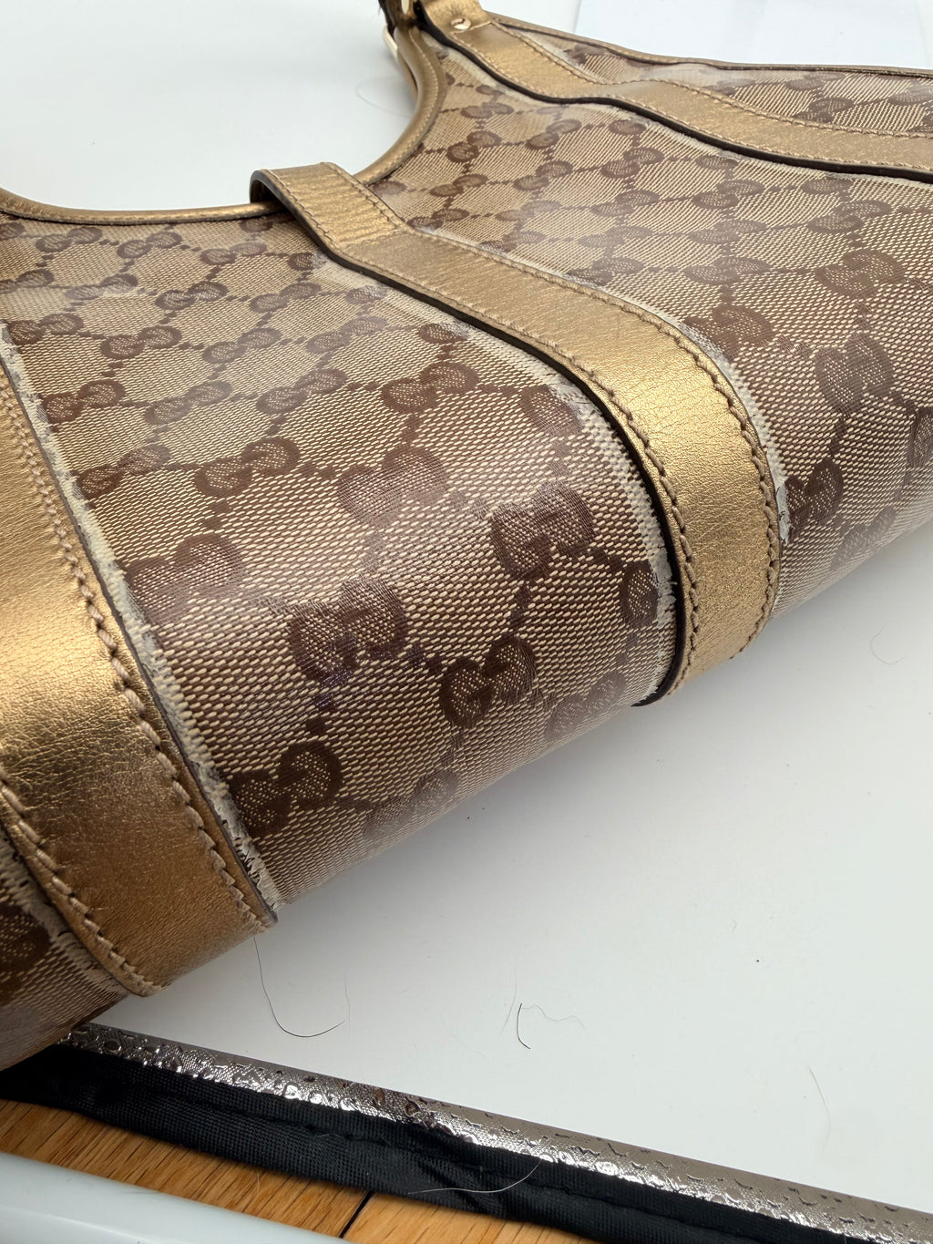 Gucci Crystal GG Canvas Joy Shoulder Bag
