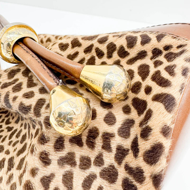 Céline Bucket Brown Leopard Print Pony Hair Bag