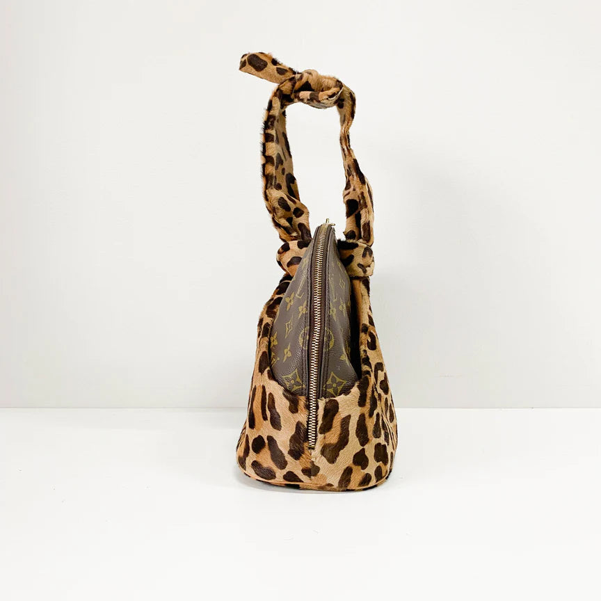 Louis Vuitton Azzedine Alaia Monogram Brown Leopard Leather Bag
