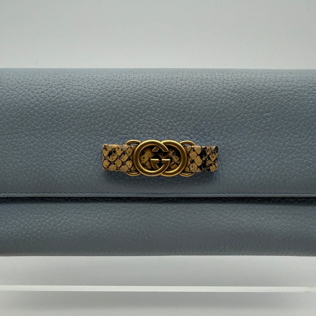 Gucci Interlocking GG Continental Python Emblem Wallet