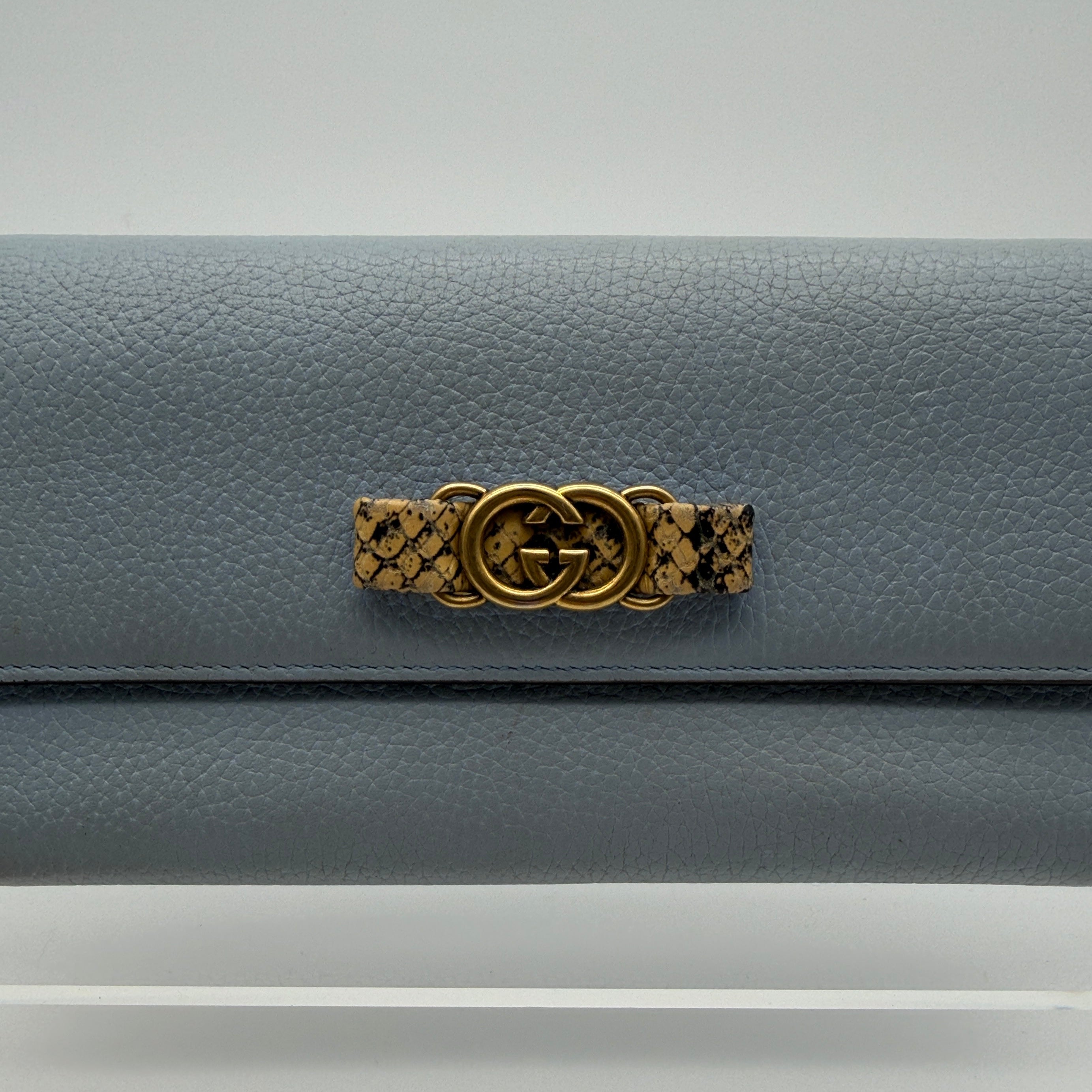 Gucci Interlocking GG Continental Python Emblem Wallet