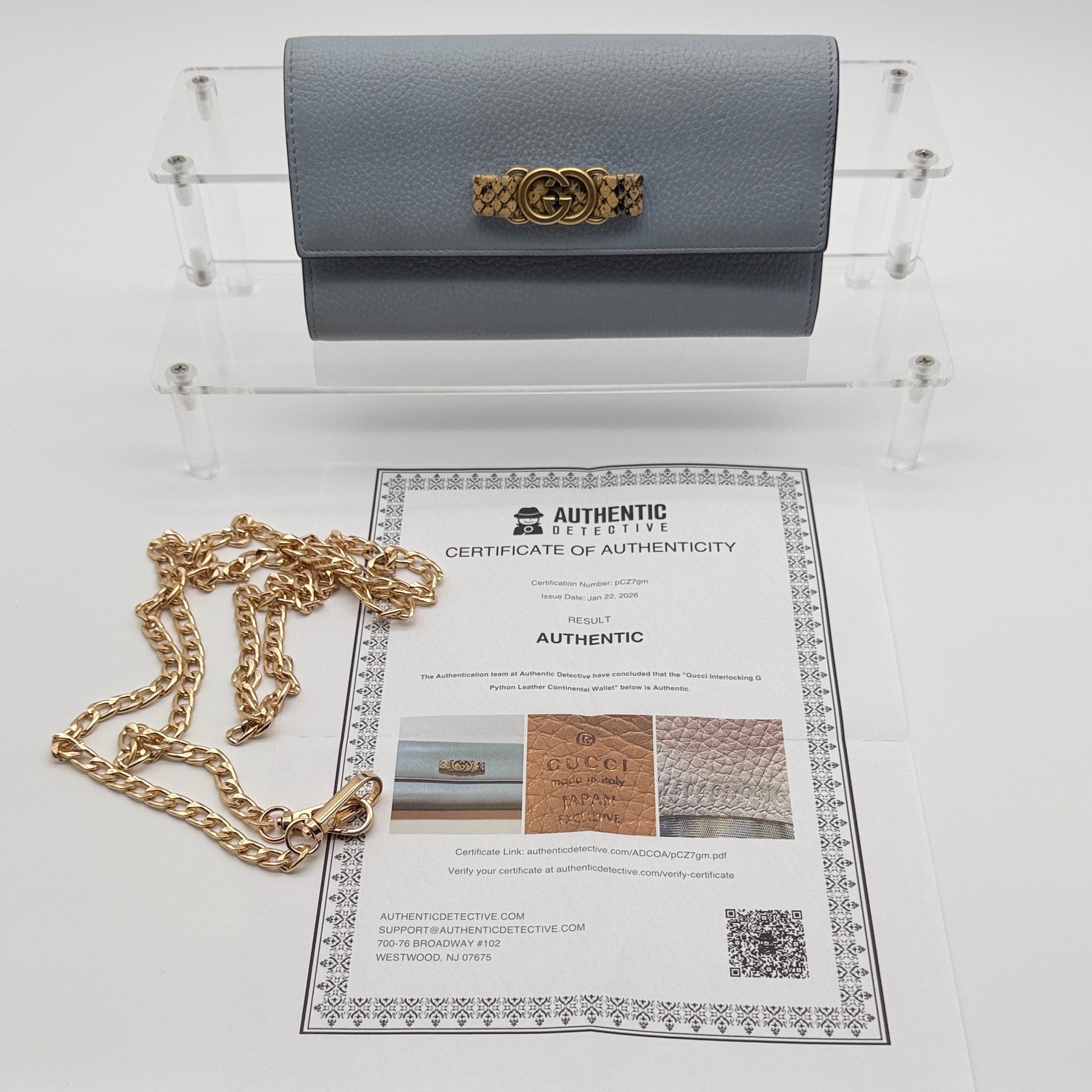 Gucci Interlocking GG Continental Python Emblem Wallet