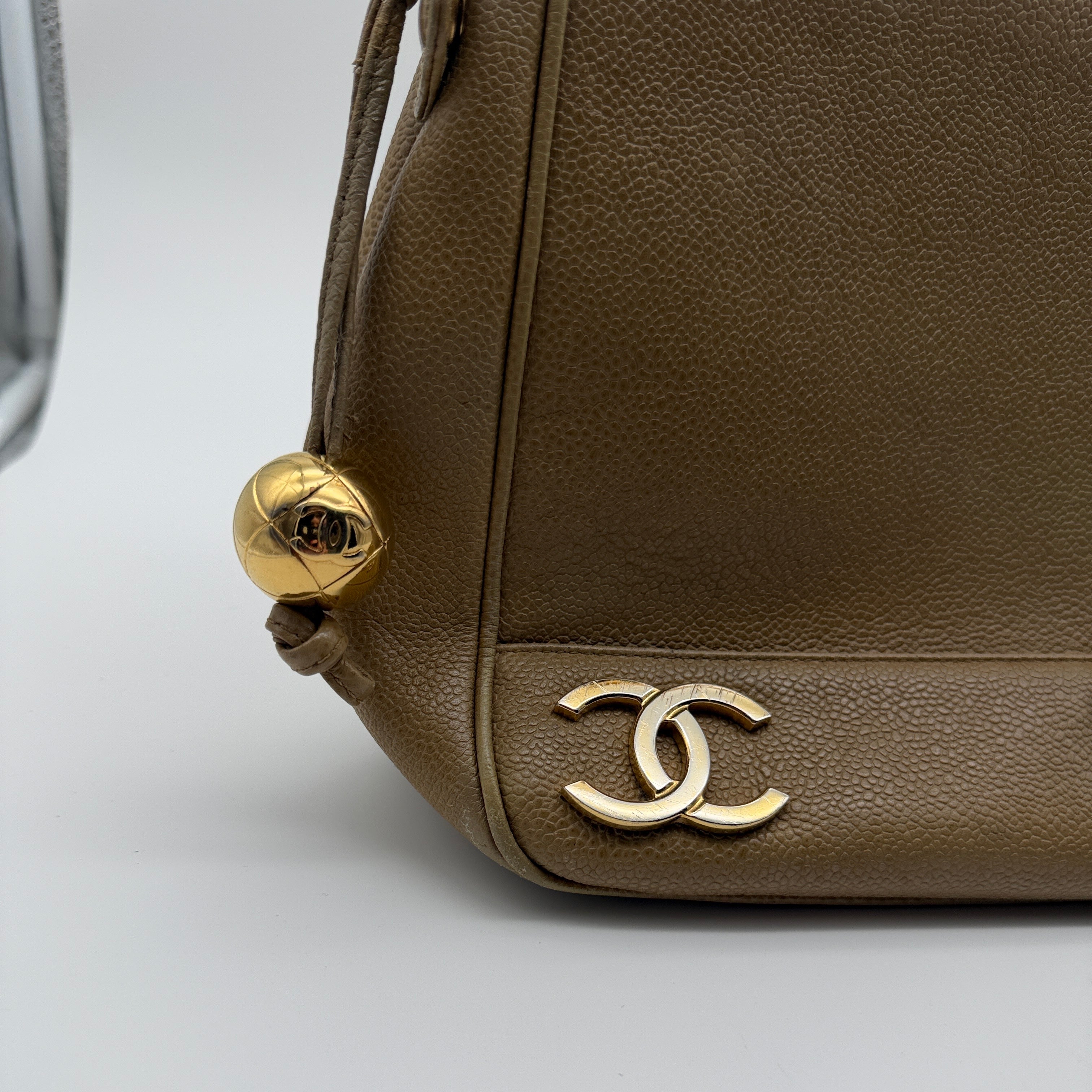 Chanel Triple CC Caviar Leather Tote Bag