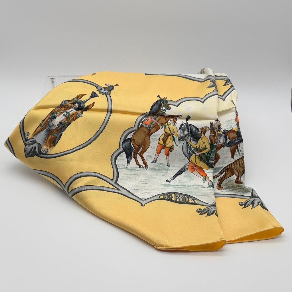 Hermès Les Chevaux des Moghols Silk Scarf