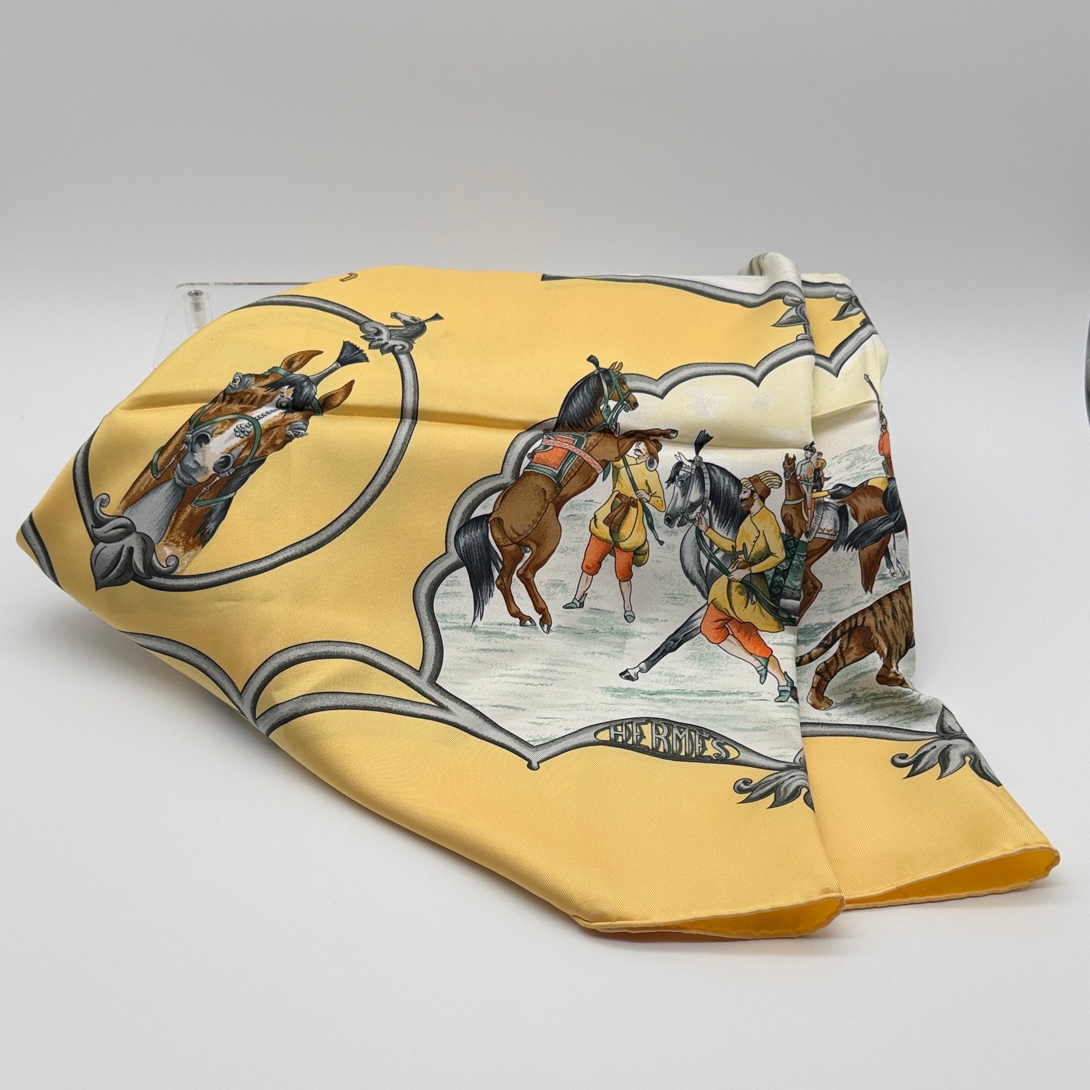 Hermès Les Chevaux des Moghols Silk Scarf