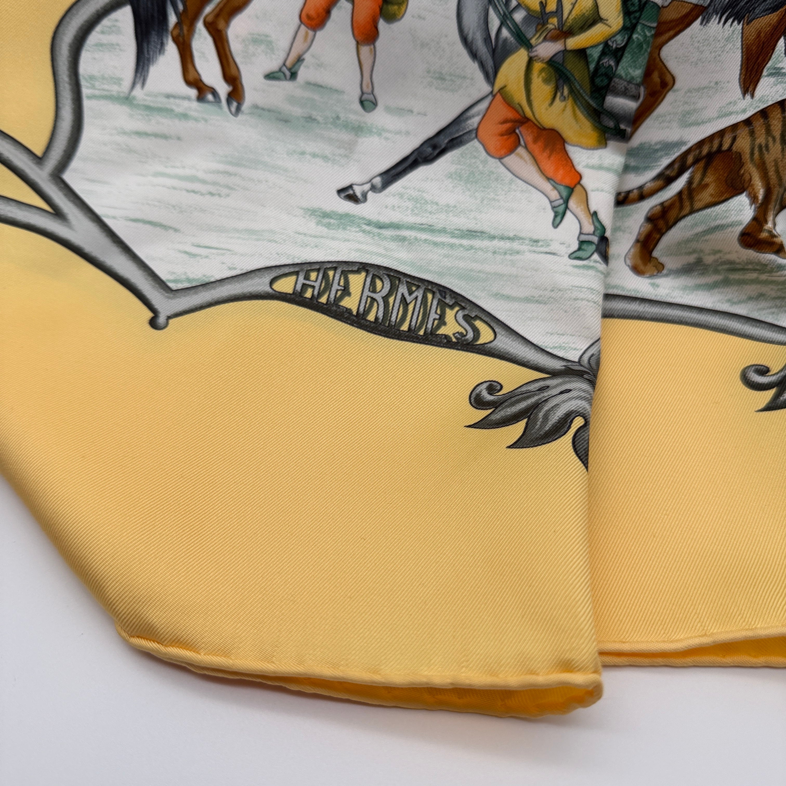 Hermès Les Chevaux des Moghols Silk Scarf