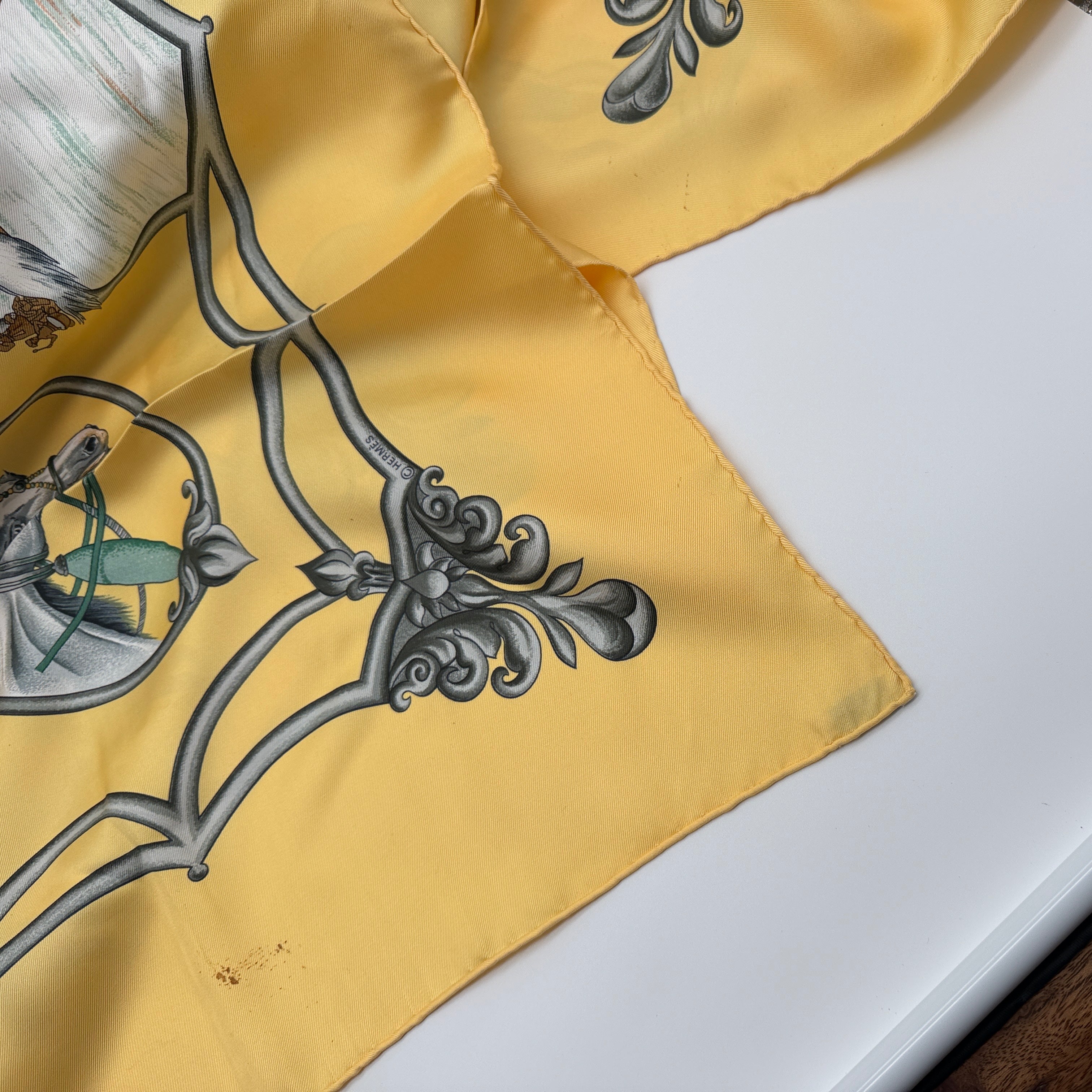 Hermès Les Chevaux des Moghols Silk Scarf