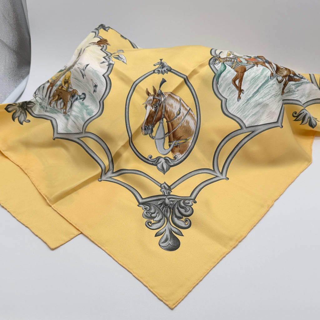 Hermès Les Chevaux des Moghols Silk Scarf