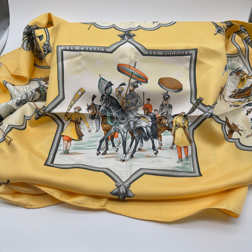 Hermès Les Chevaux des Moghols Silk Scarf