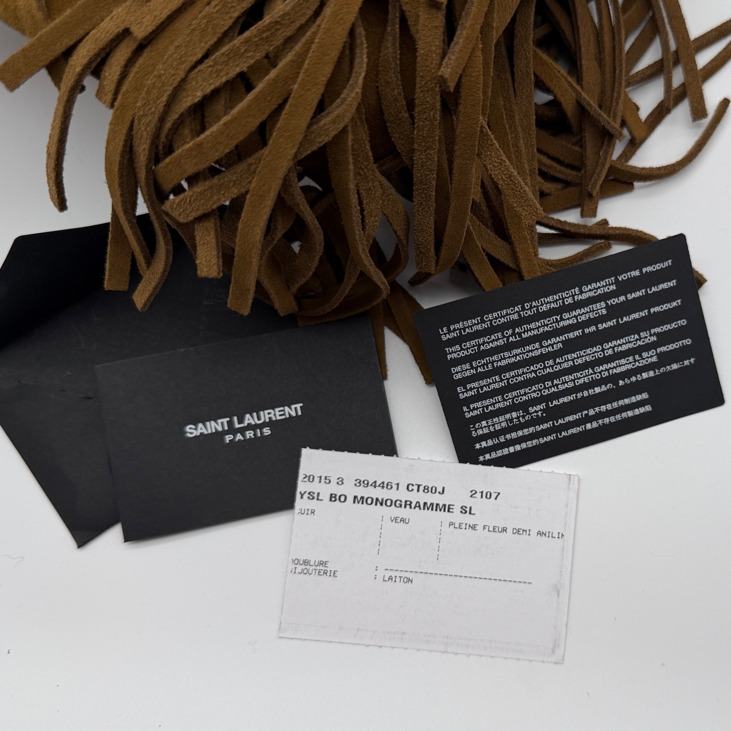 Saint Laurent Monogram Fringe Suede Chain-strap Shopping Tote Bag