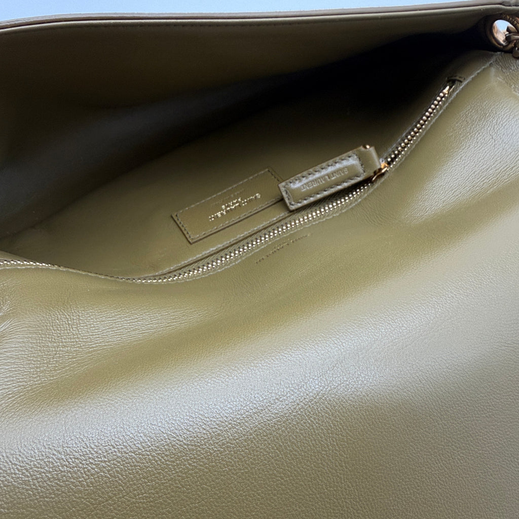 Saint Laurent Brown Crocodile-Embossed Suede Kate 99 Bag