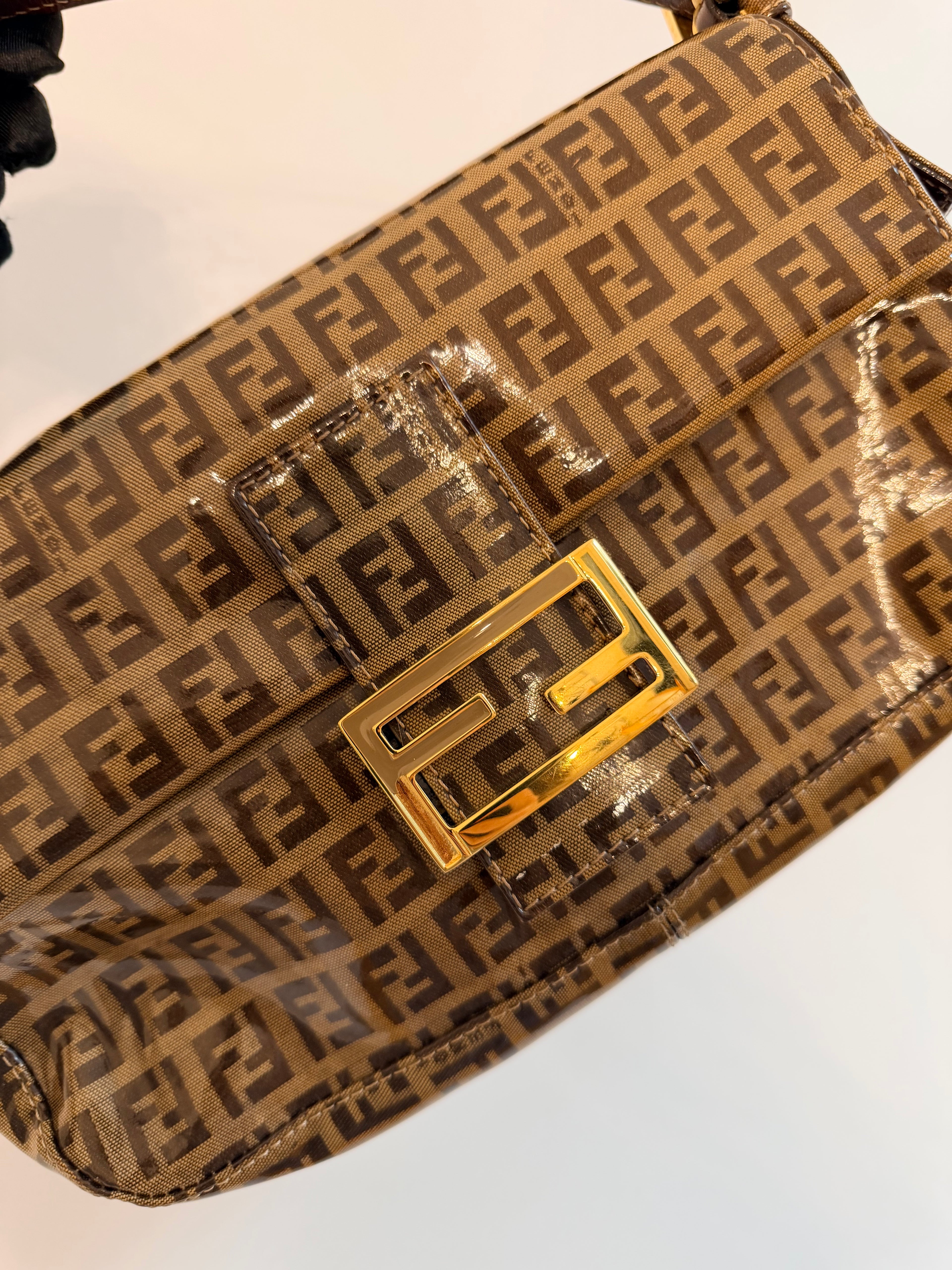 Fendi Zucchino Mamma Baguette Shoulder Bag
