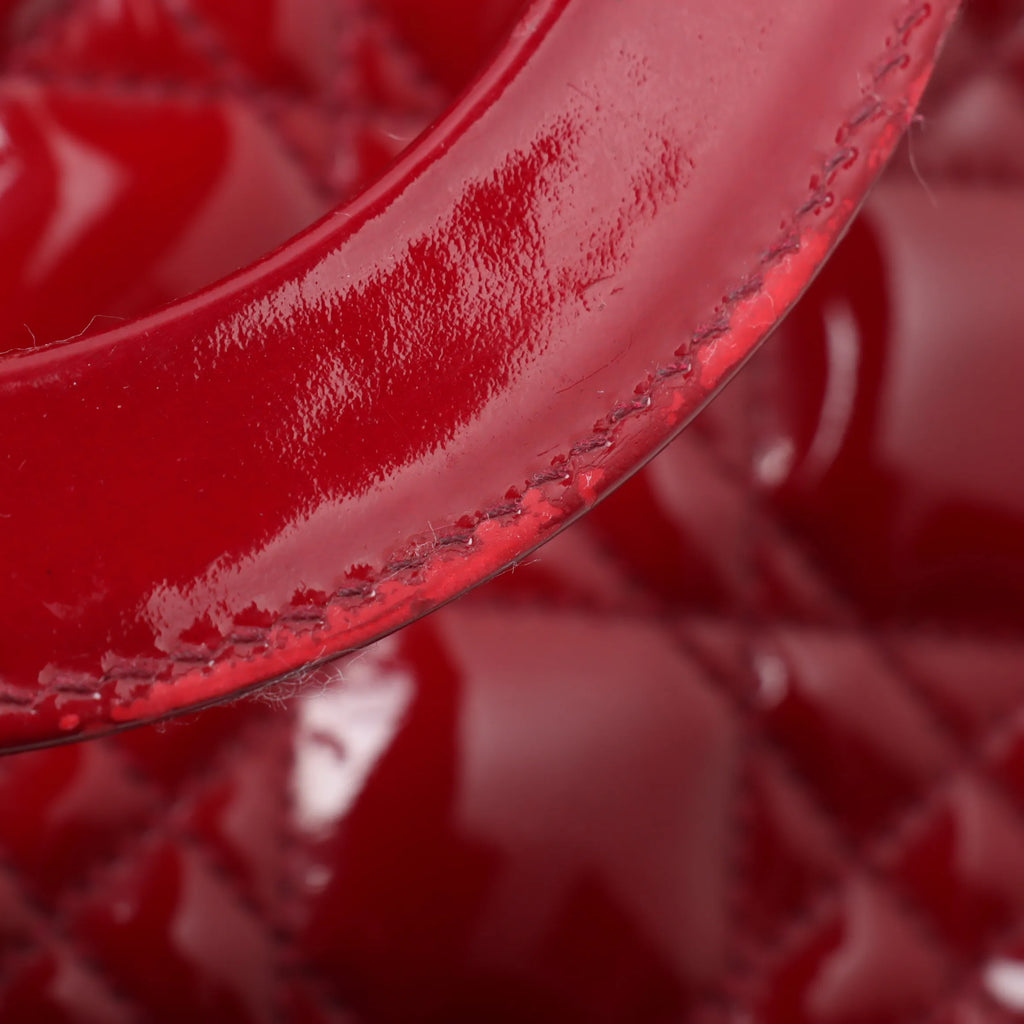Christian Dior Lady Dior Cannage Large Patent Leather 2 Way