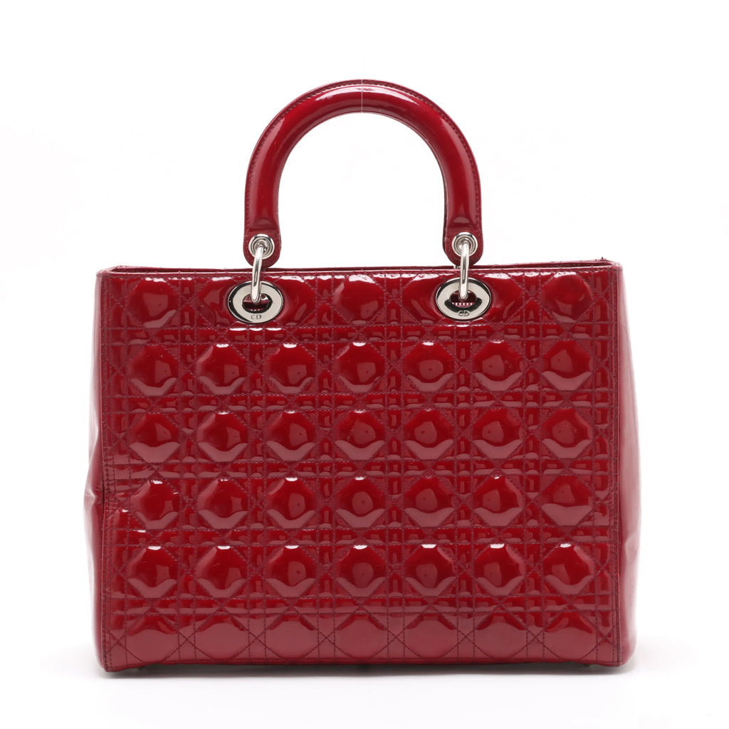 Christian Dior Lady Dior Cannage Large Patent Leather 2 Way