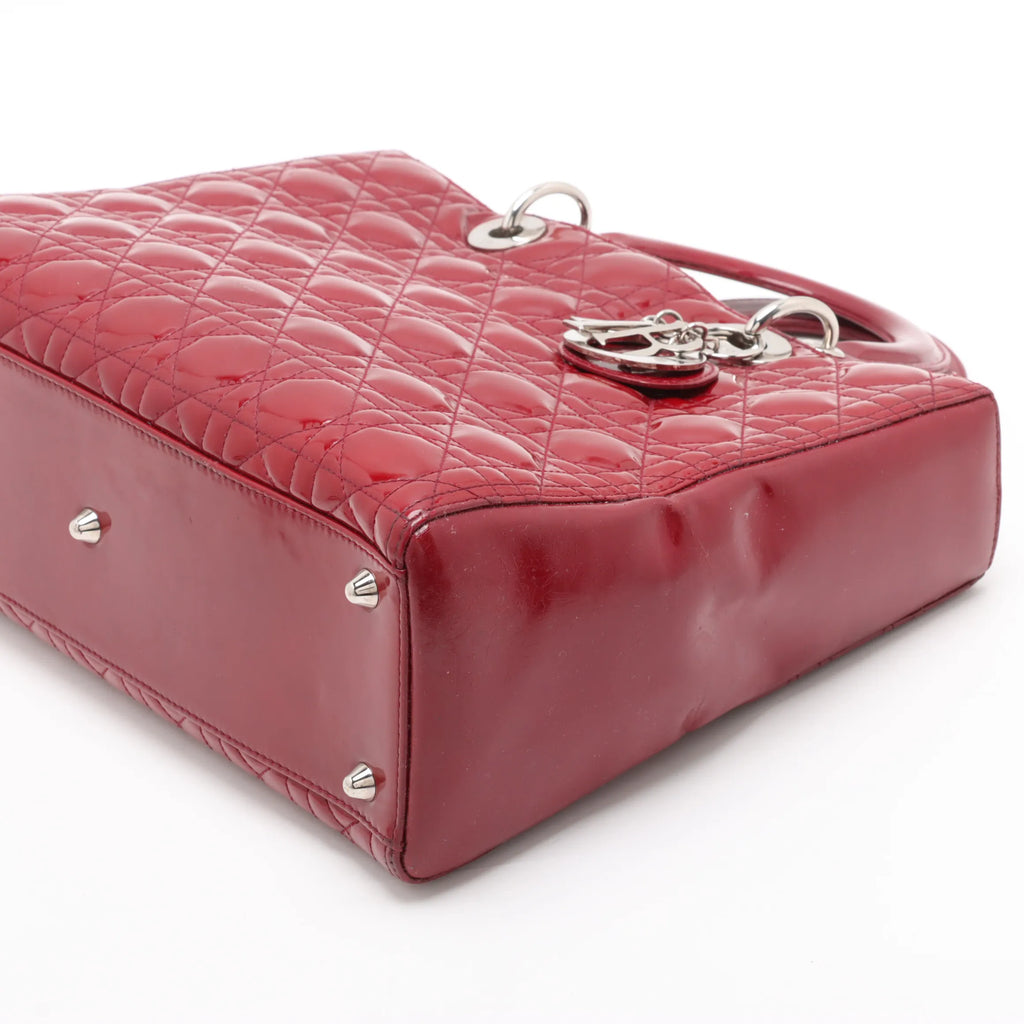 Christian Dior Lady Dior Cannage Large Patent Leather 2 Way