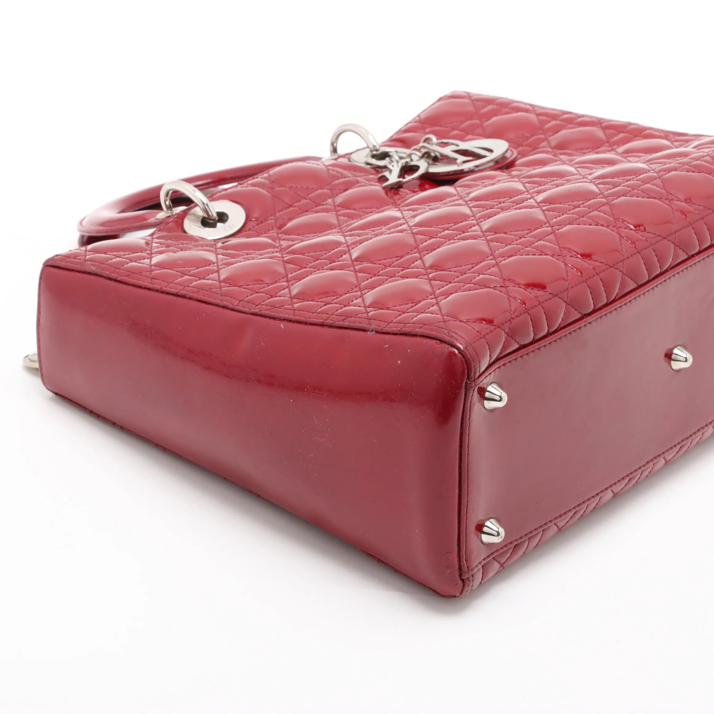 Christian Dior Lady Dior Cannage Large Patent Leather 2 Way