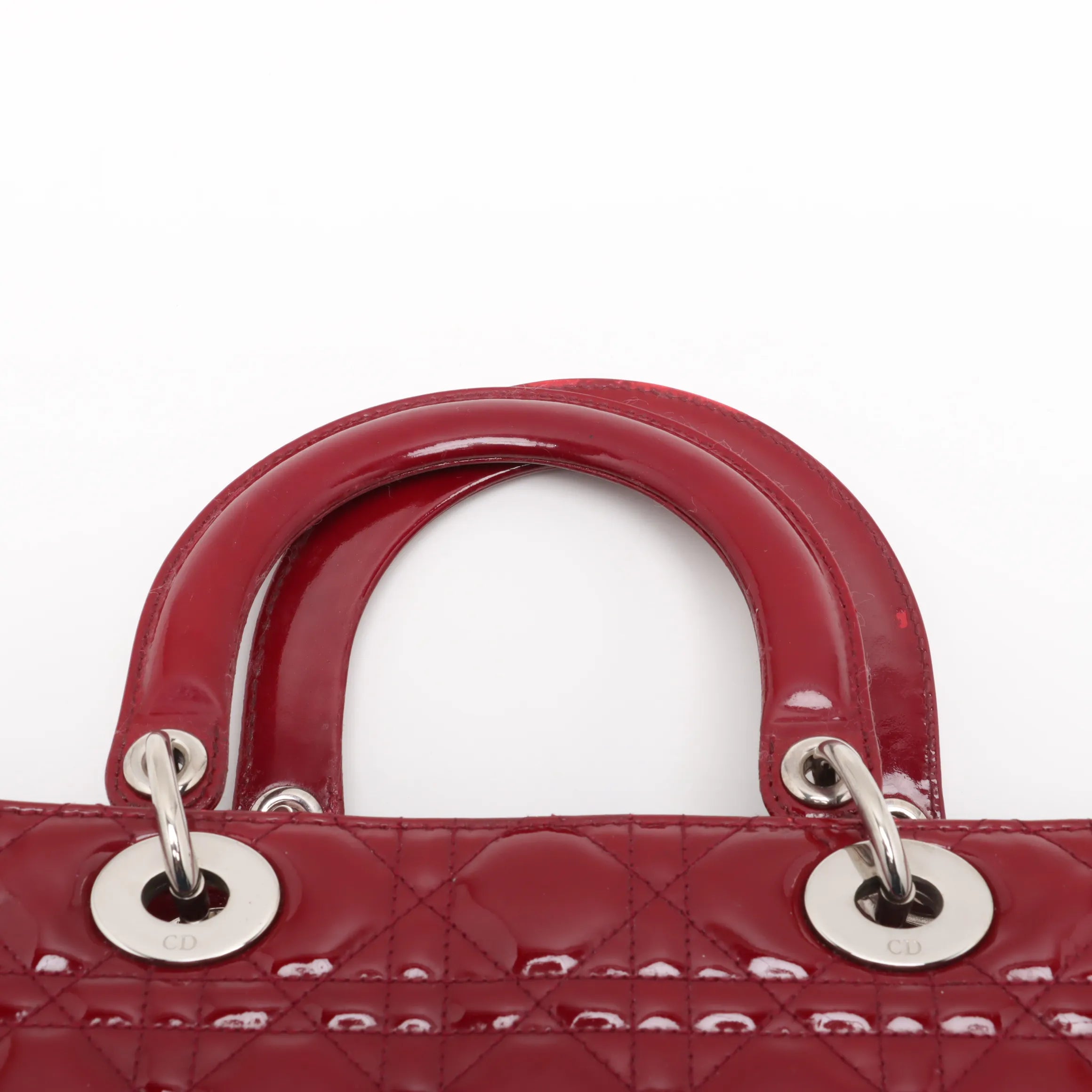 Christian Dior Lady Dior Cannage Large Patent Leather 2 Way