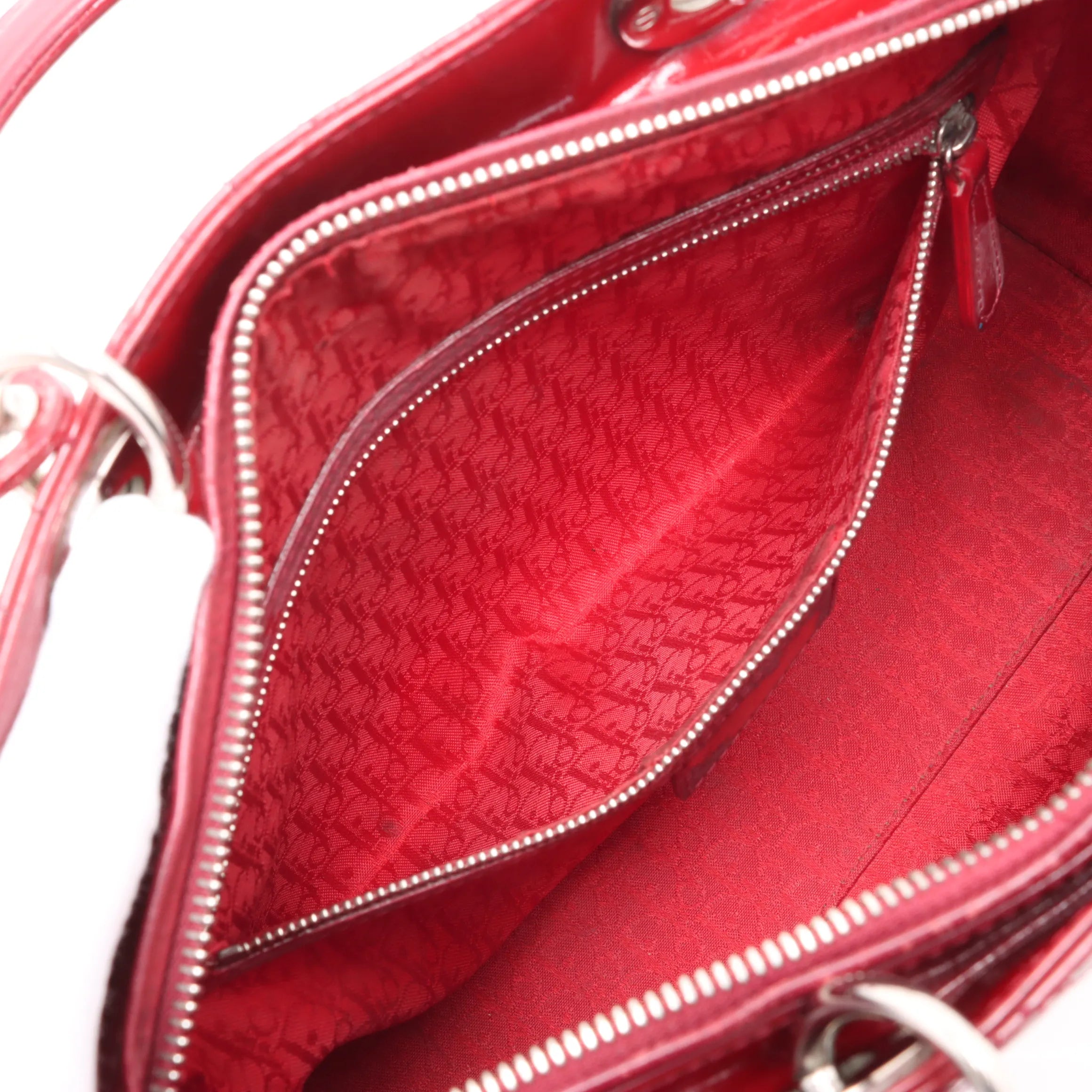 Christian Dior Lady Dior Cannage Large Patent Leather 2 Way