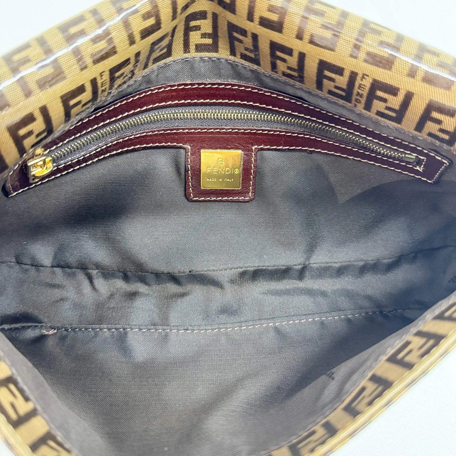 Fendi Zucchino Mamma Baguette Shoulder Bag