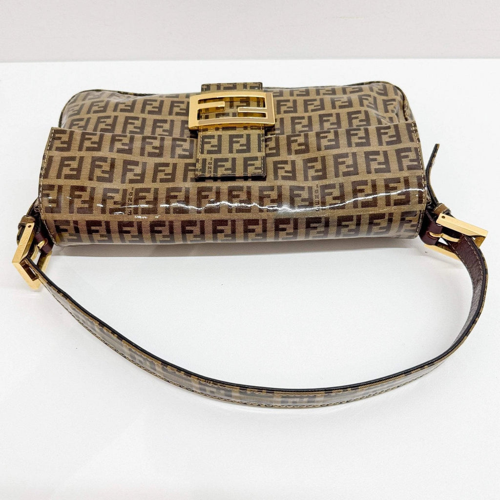 Fendi Zucchino Mamma Baguette Shoulder Bag