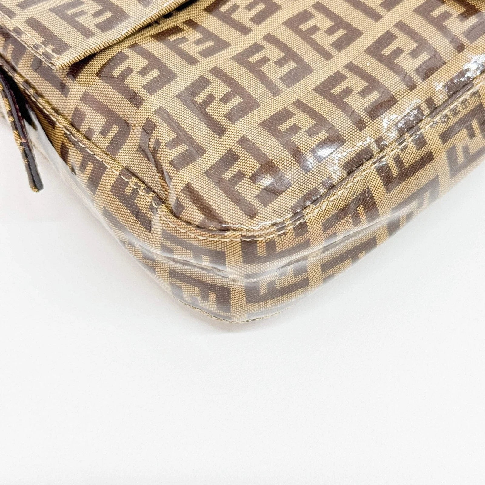 Fendi Zucchino Mamma Baguette Shoulder Bag